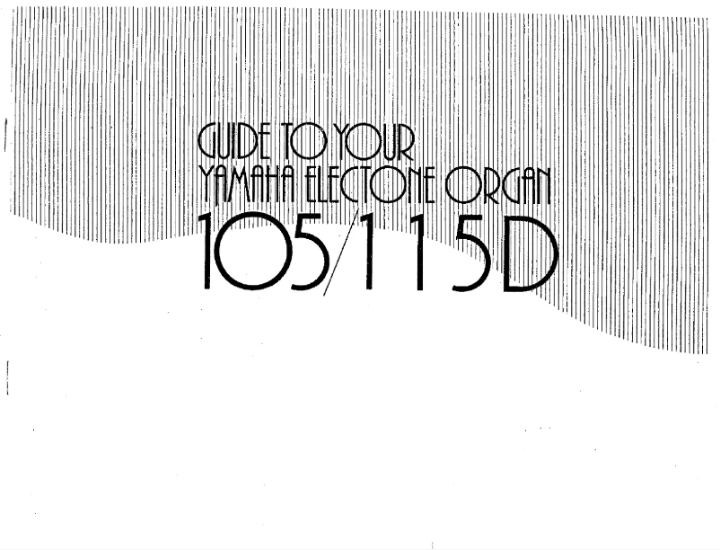 Page n°1 - Manuel utilisateur Yamaha Electone 105