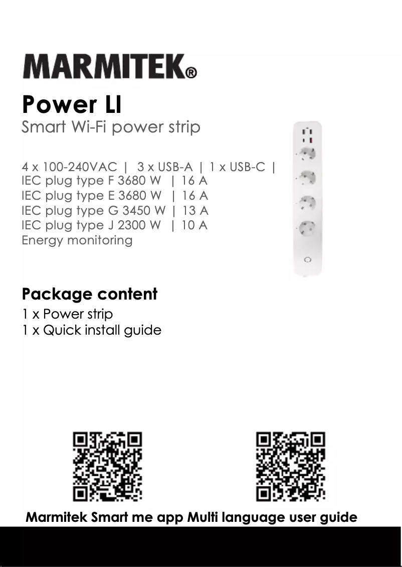 Page 1 de la notice Manuel utilisateur Marmitek Power LI
