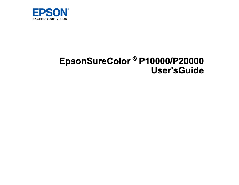Page 1 de la notice Manuel utilisateur Epson Surecolor P20000
