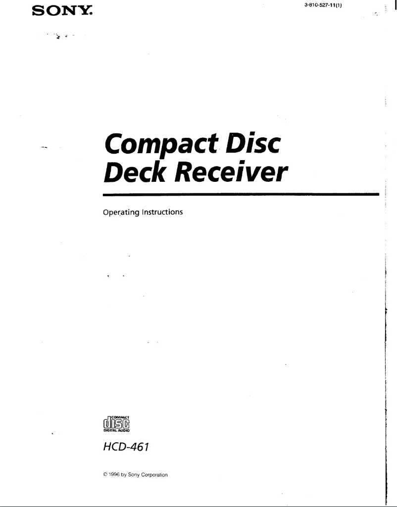 Page 1 de la notice Manuel utilisateur Sony HCD-461