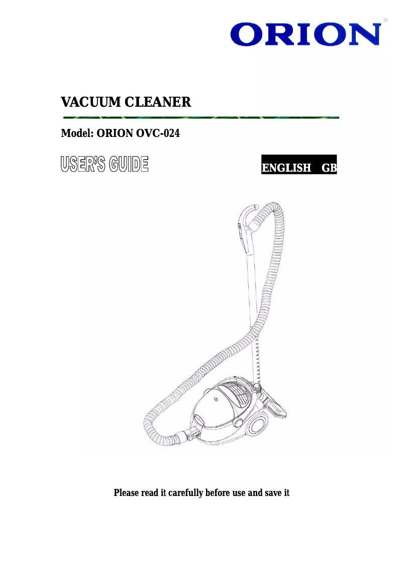 Page 1 de la notice Manuel utilisateur Orion OVC-024