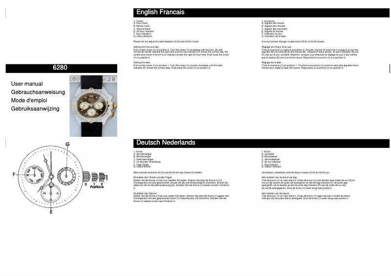 Page n°1 - Manuel utilisateur Davis 6280