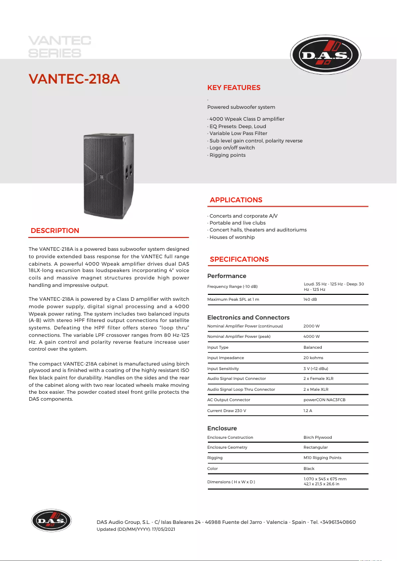 Image de la première page du manuel de l'appareil Vantec-218A