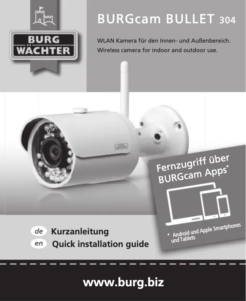 Page 1 de la notice Manuel utilisateur Burg Wächter BURGcam BULLET 304