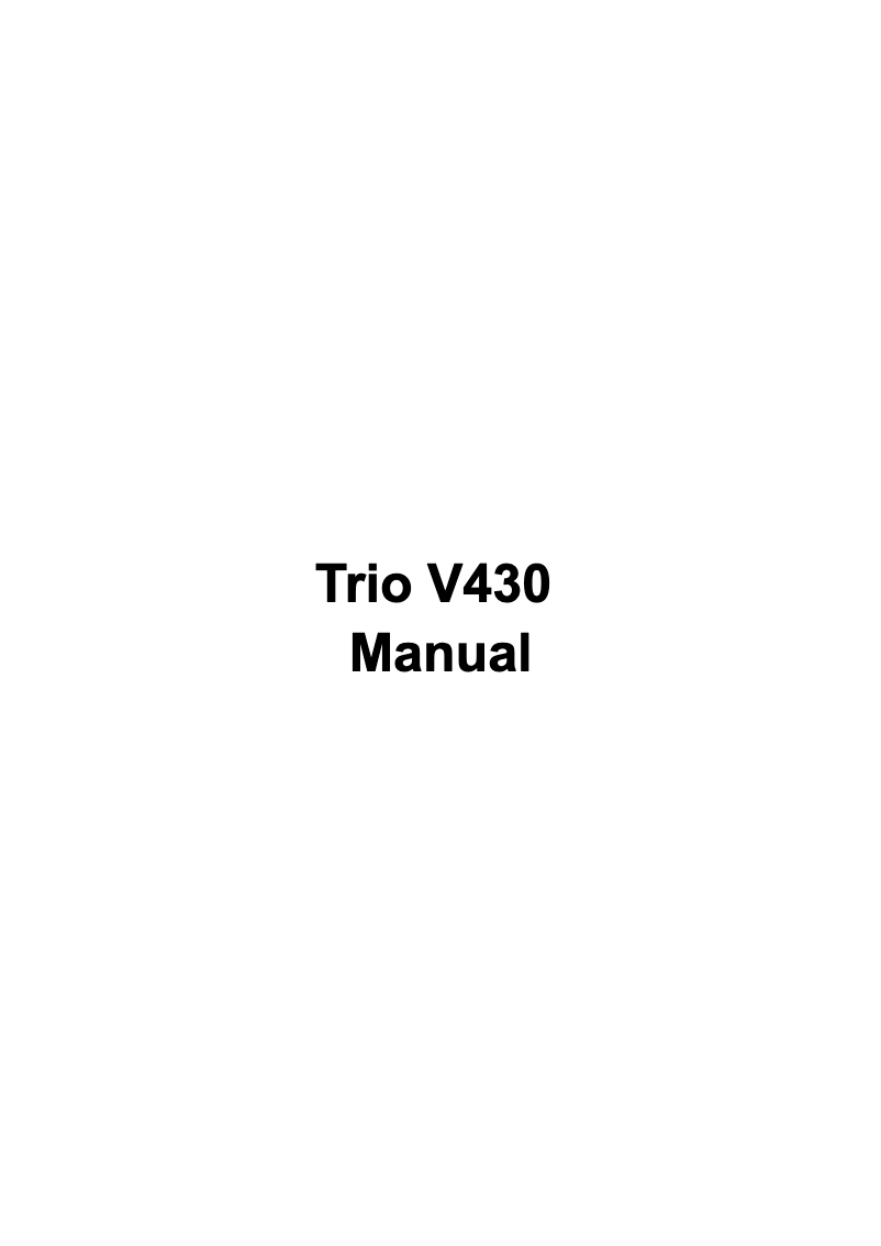 Image de la première page du manuel de l'appareil TRIO-V430