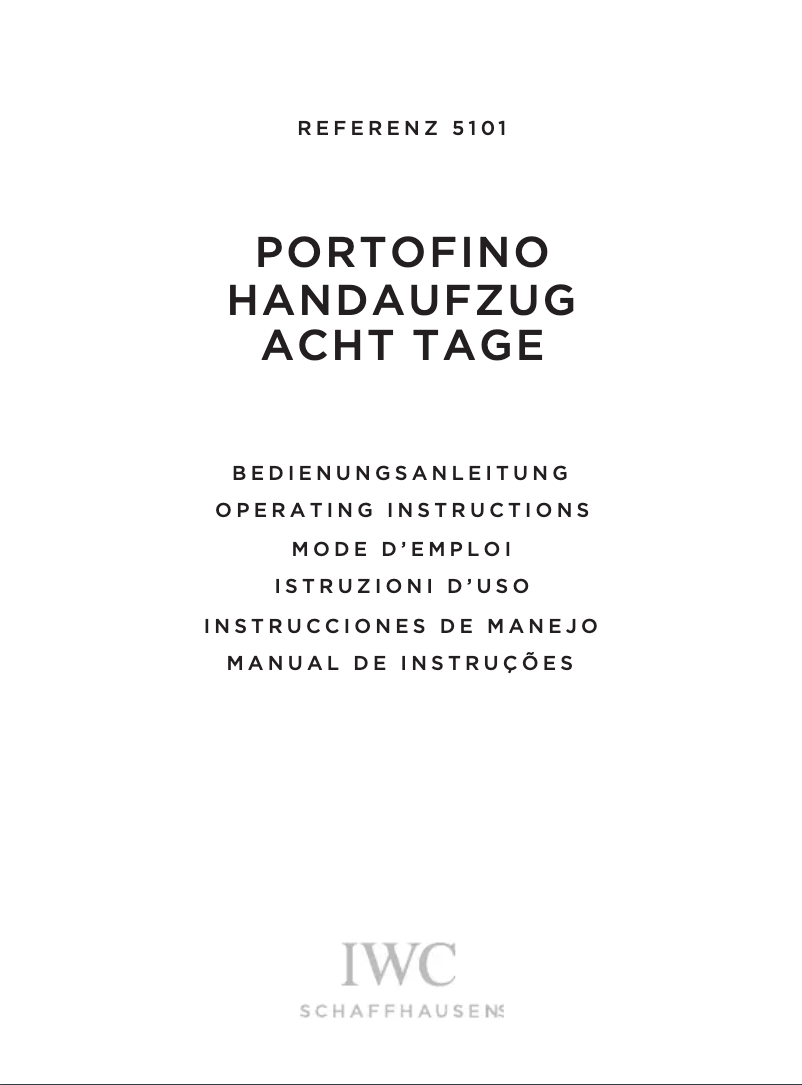 Imagen de la primera página del manual del dispositivo Portofino Hand-wound 5101