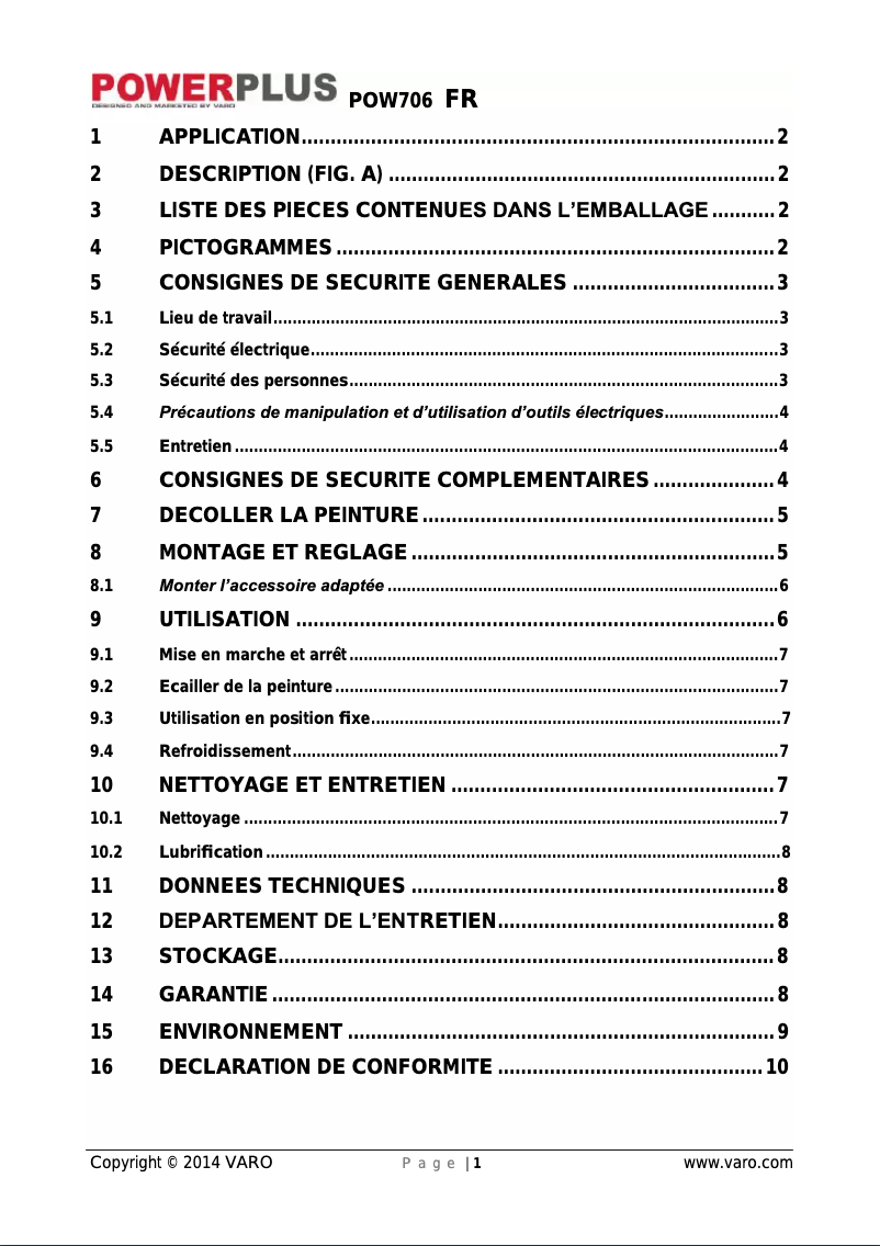 Página 1 del manual Manual de usuario PowerPlus POW706