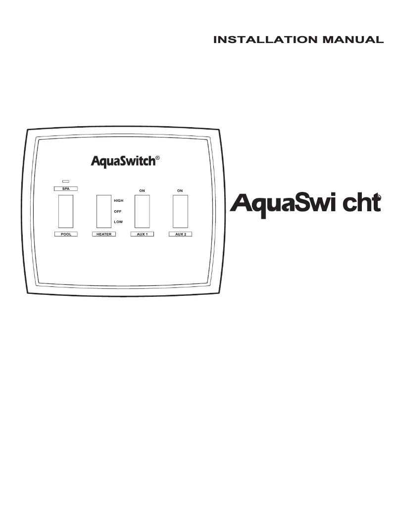 Page n°1 - Manuel utilisateur JANDY AquaSwitch