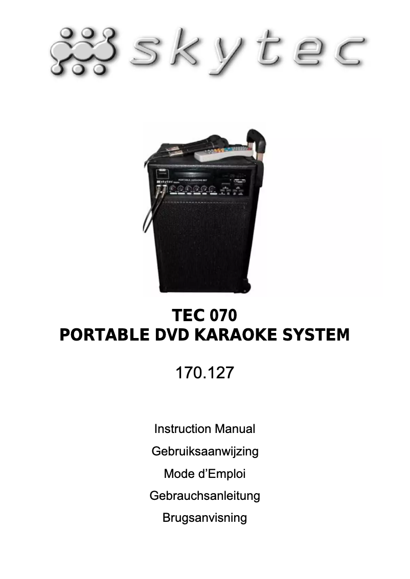 Page n°1 - Manuel utilisateur Skytec TEC 070
