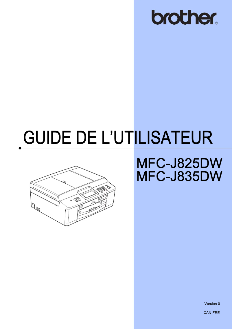 Image de la première page du manuel de l'appareil MFC-J825DW
