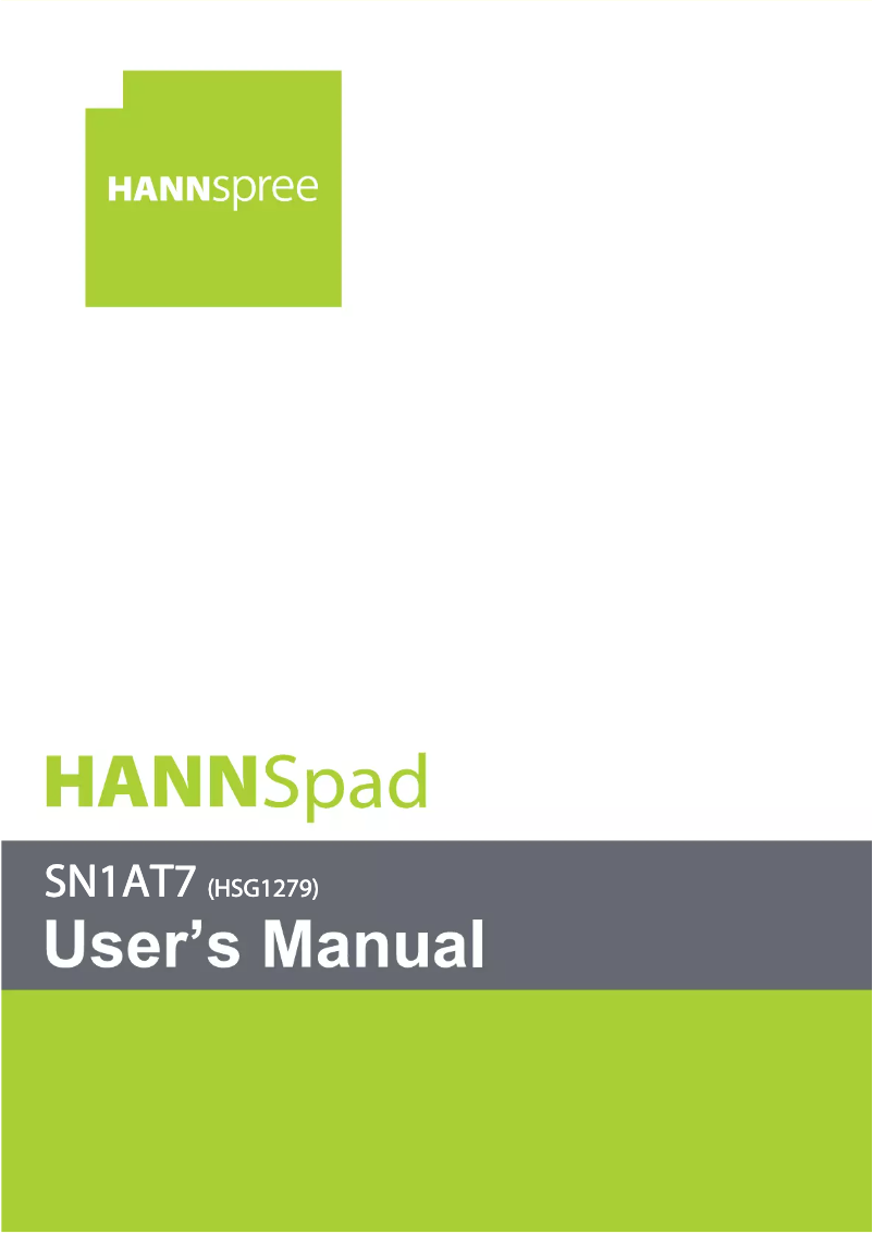 Page n°1 - Manuel utilisateur Hanns.G HannsPad SN1AT71W