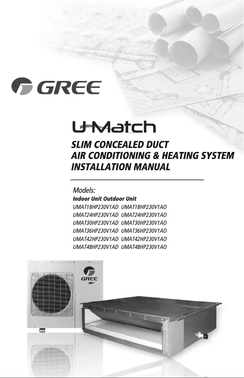 Page 1 de la notice Manuel utilisateur Gree UMAT48HP230V1AO