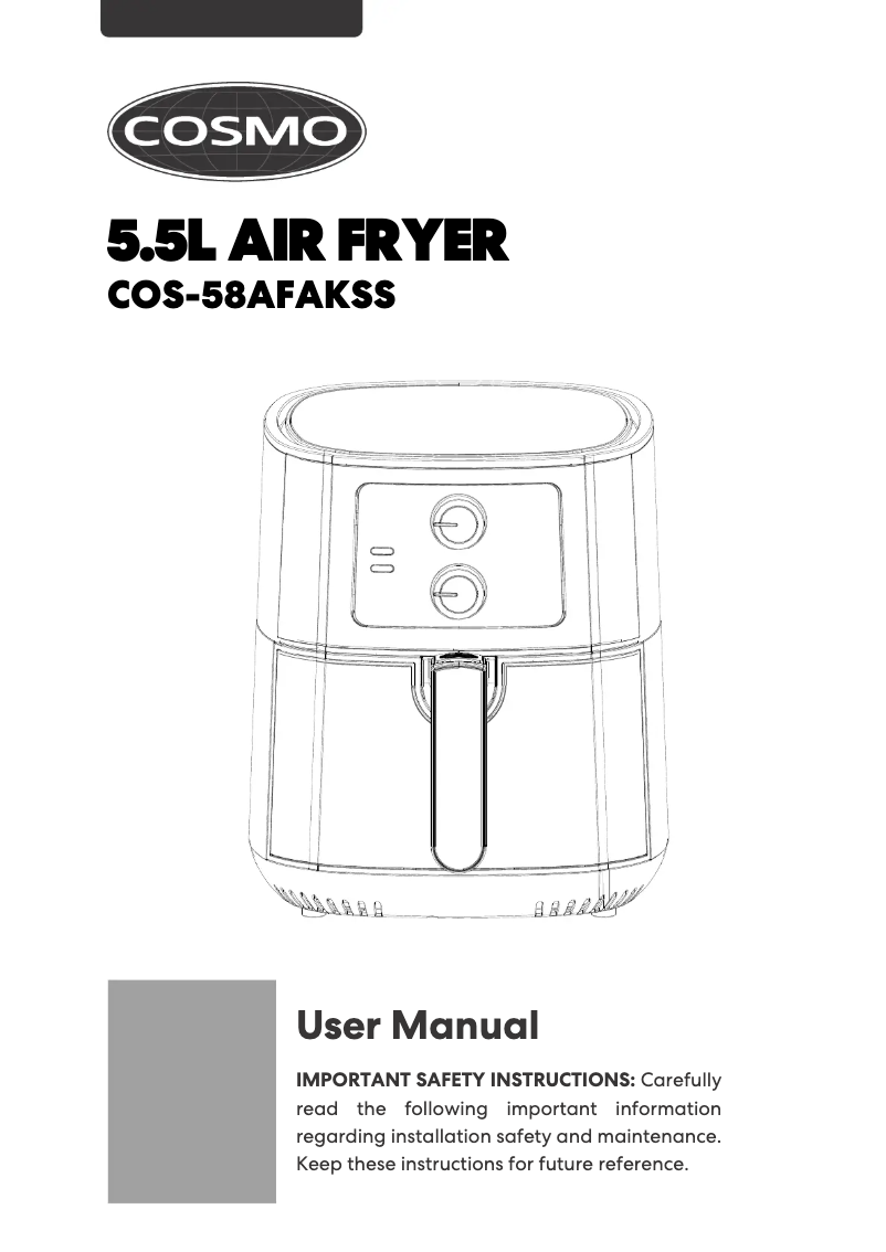 Página 1 del manual Manual de usuario Cosmo COS-58AFAKSS