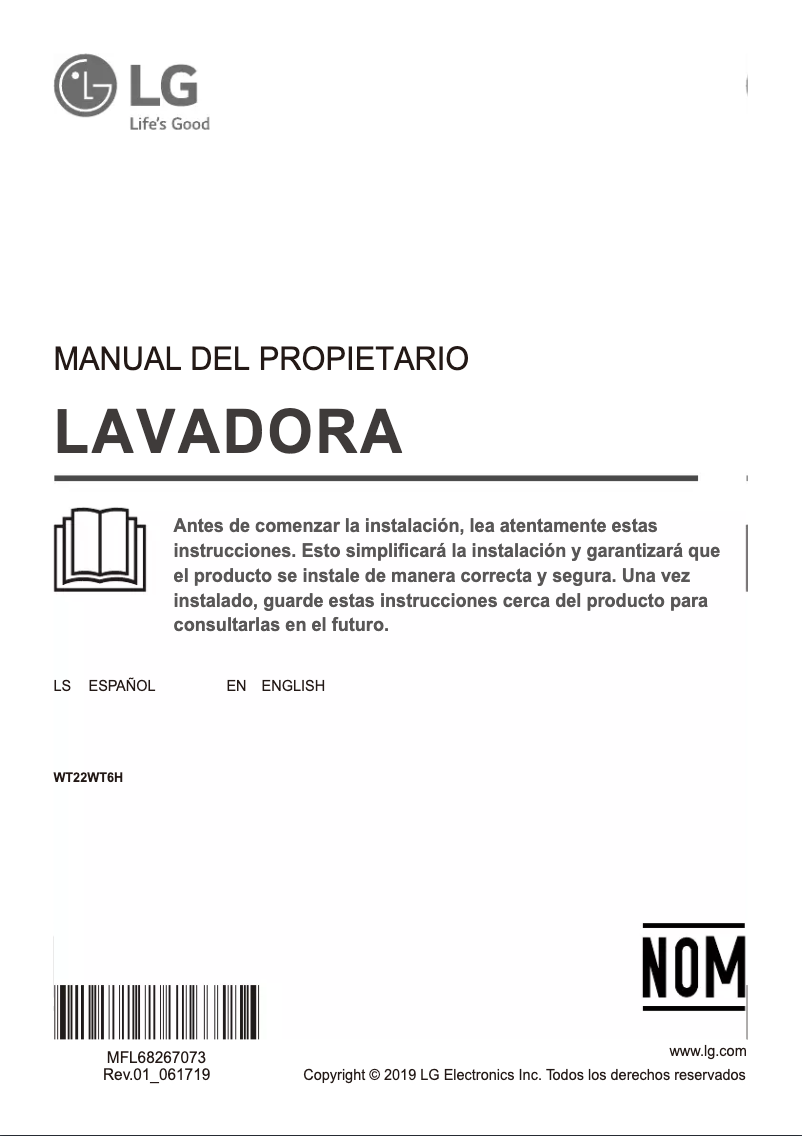 Image de la première page du manuel de l'appareil WT22WT6H