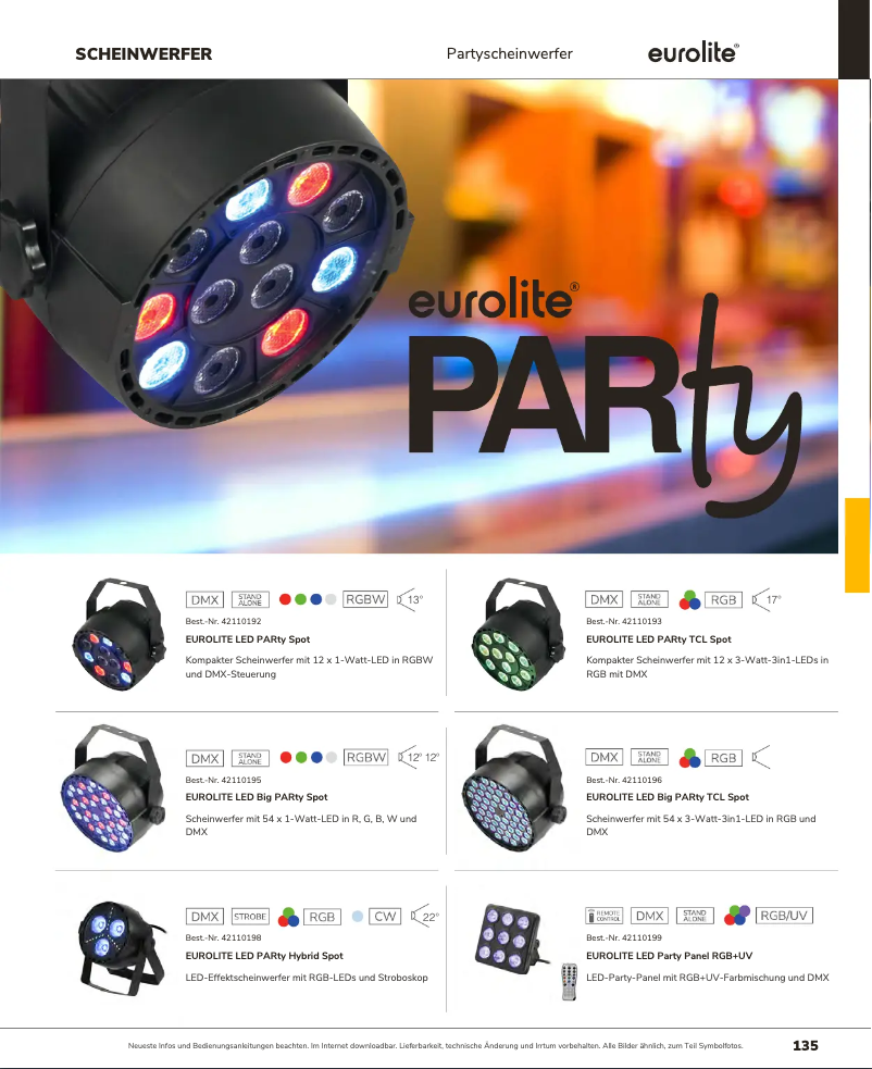 Page n°1 - Catalogue Eurolite LED Party Panel