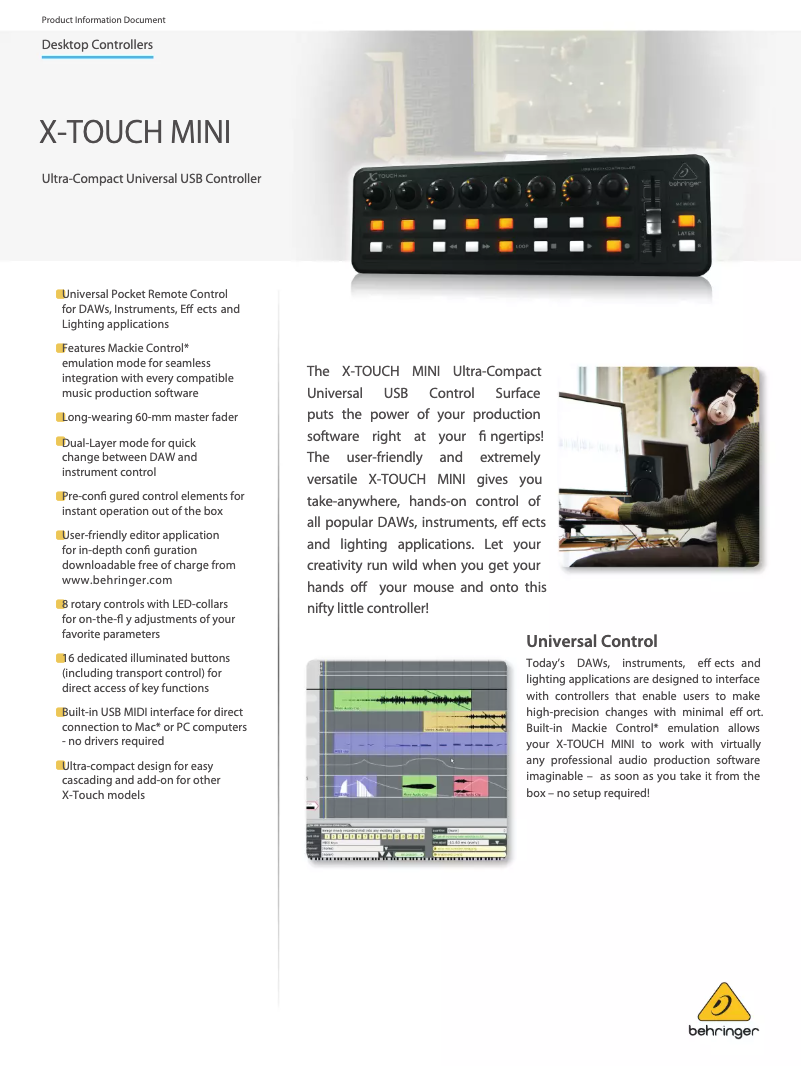 Image de la première page du manuel de l'appareil X-Touch Mini