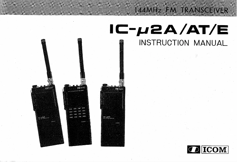 Page n°1 - Manuel utilisateur ICOM IC-U2A