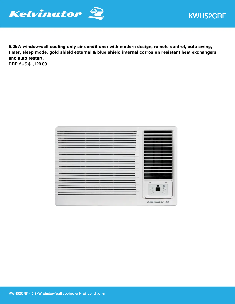 Page n°1 - Fiche technique Kelvinator KWH52CRF
