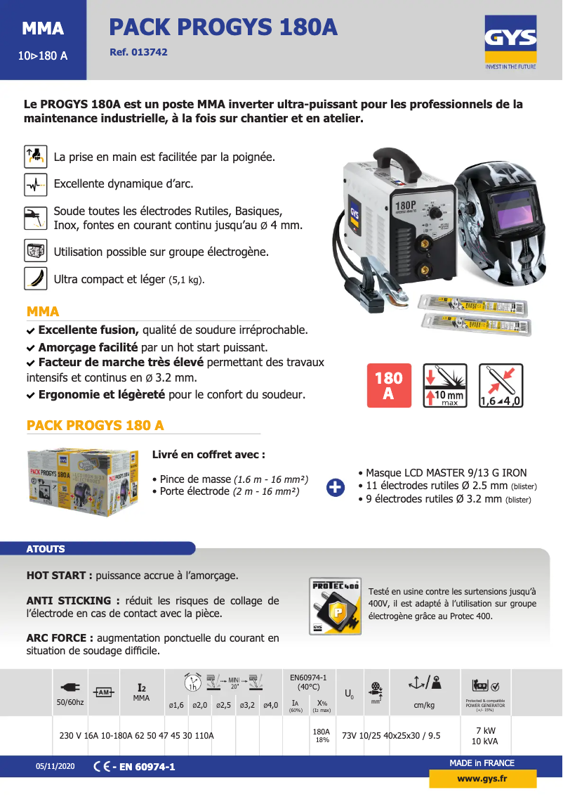 Image de la première page du manuel de l'appareil Progys 180A