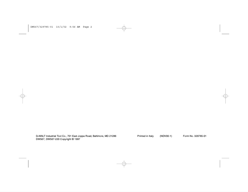 Page 1 de la notice Manuel utilisateur DeWalt DW565K