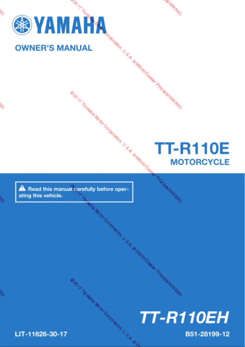 Imagen de la primera página del manual del dispositivo TT-R110E (2017)