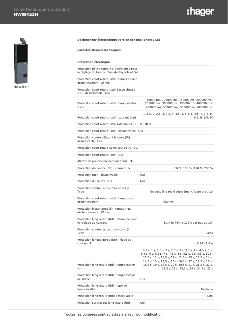 Image de la première page du manuel de l'appareil HWW453H