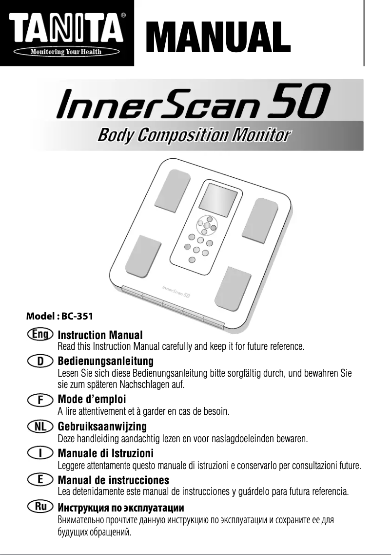 Página 1 del manual Manual de usuario Tanita InnerScan BC-351