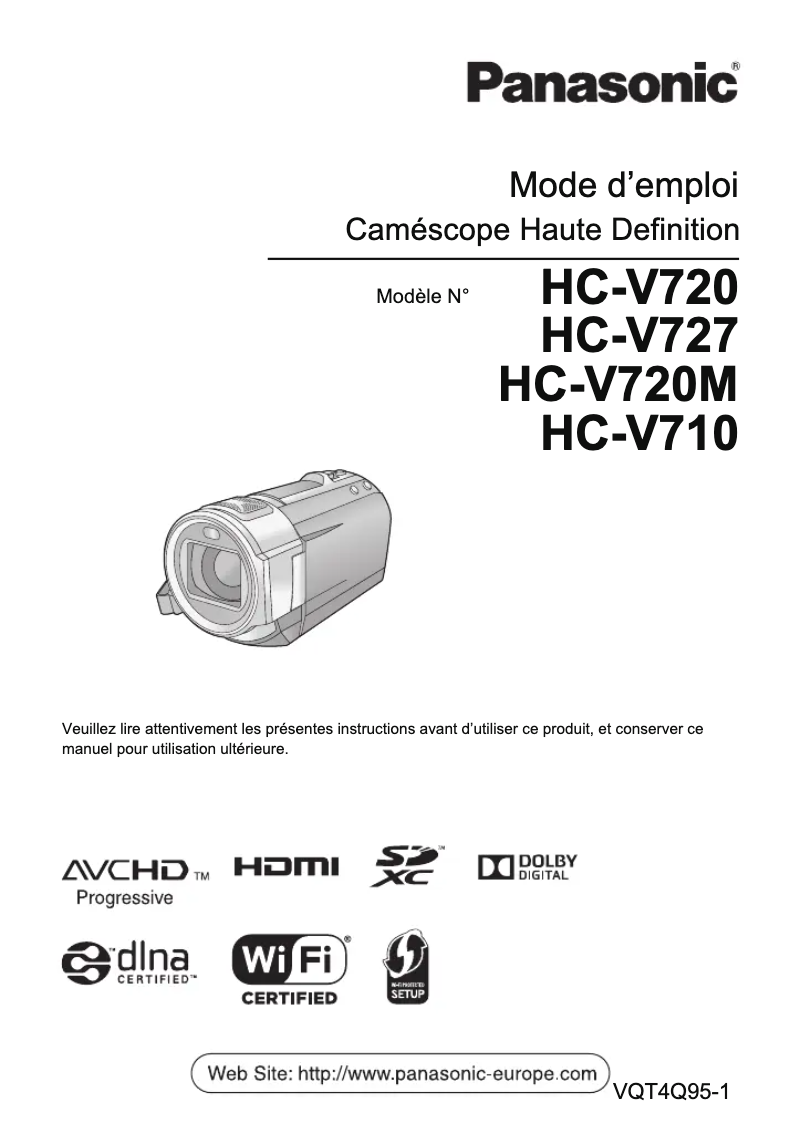 Page n°1 - Manuel utilisateur Panasonic HC-V727