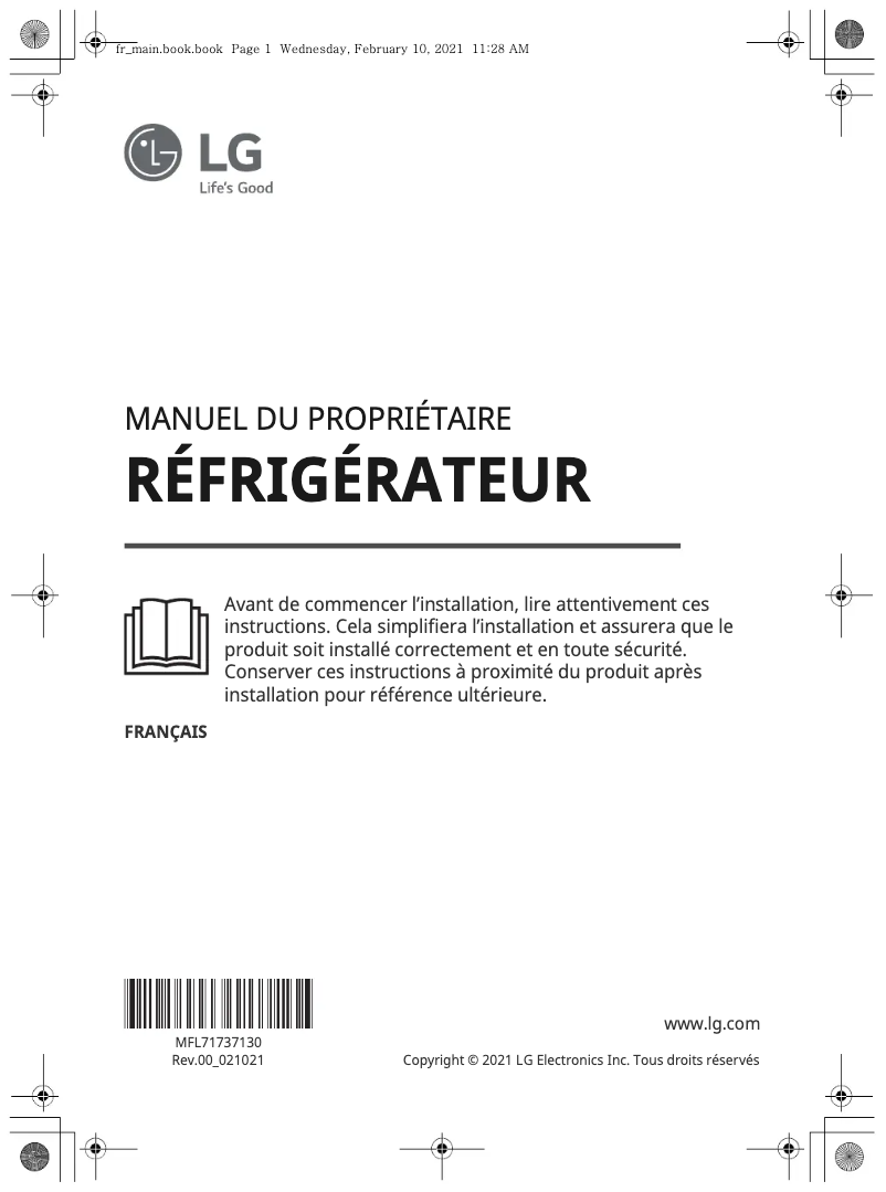 Page 1 de la notice Manuel utilisateur LG GLT71SWCSE