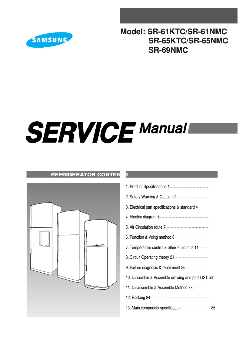 Image de la première page du manuel de l'appareil SR-61KTC