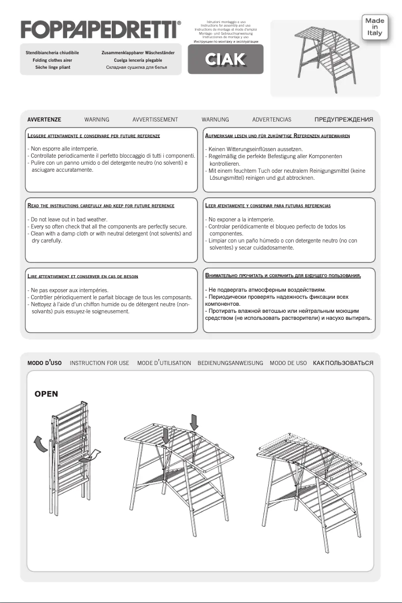 Page n°1 - Manuel utilisateur Foppapedretti Ciak