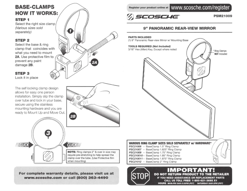 Page n°1 - Manuel utilisateur Scosche PSM21009