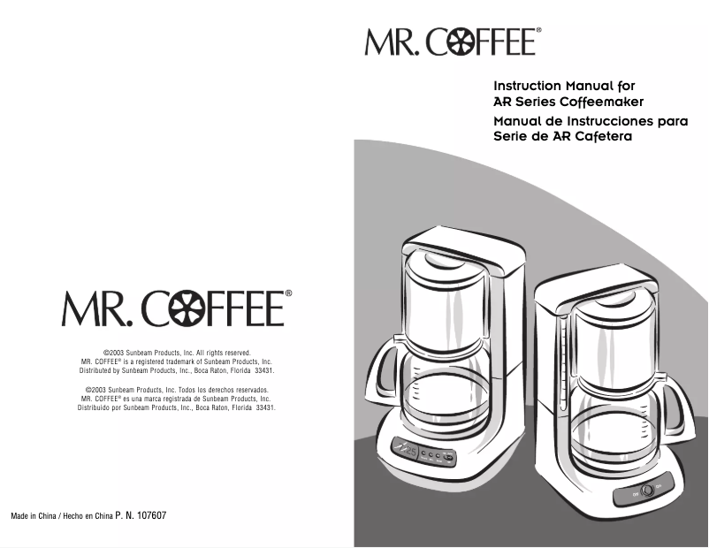 Page 1 de la notice Manuel utilisateur Mr. Coffee AR13