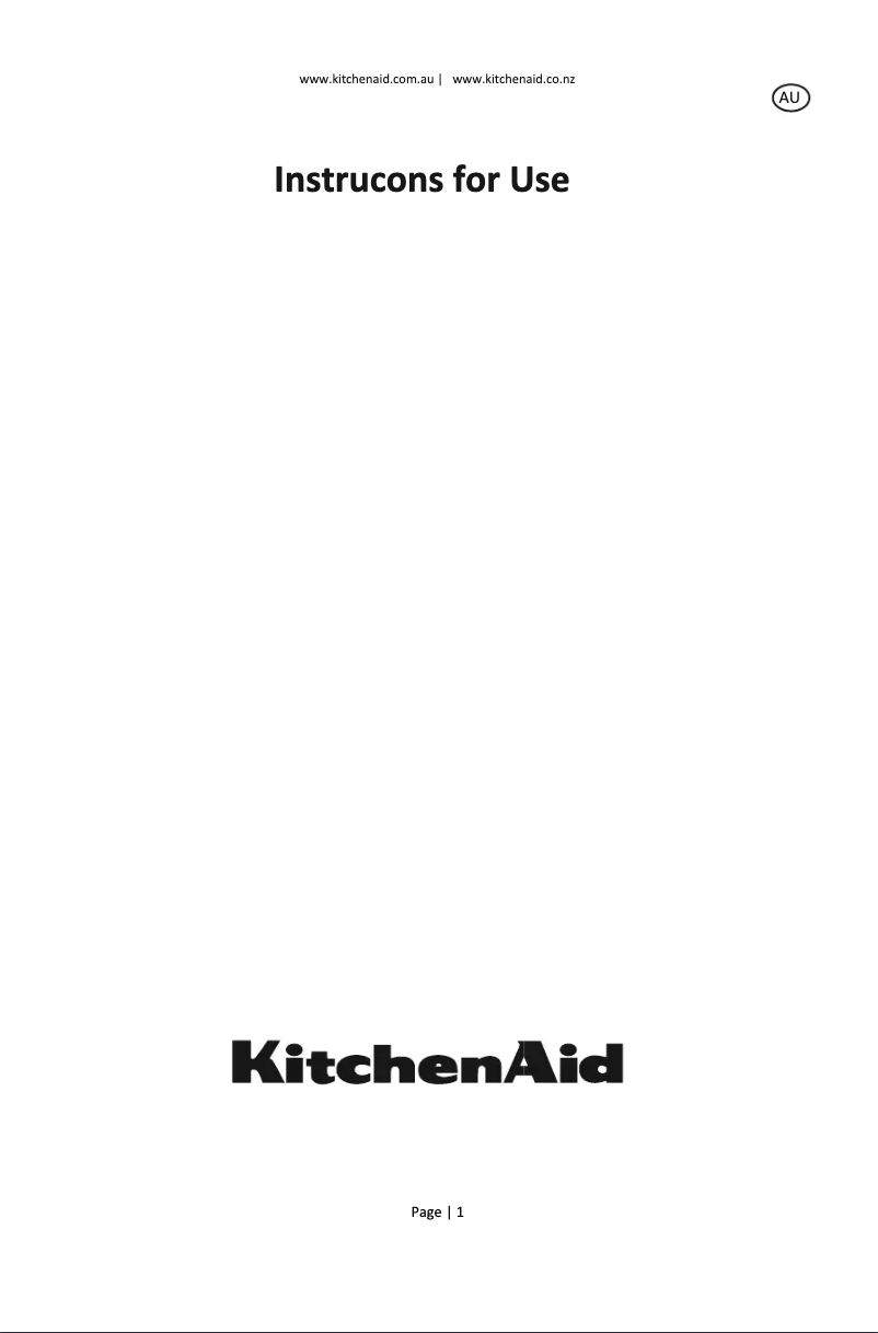 Page 1 de la notice Manuel utilisateur KitchenAid KHDD2 38510