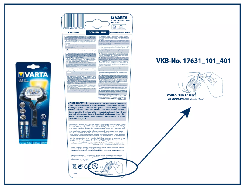 Page 1 de la notice Manuel utilisateur Varta 17631