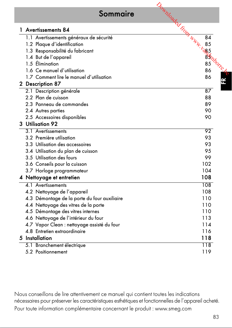 Image de la première page du manuel de l'appareil Victoria TR93IP