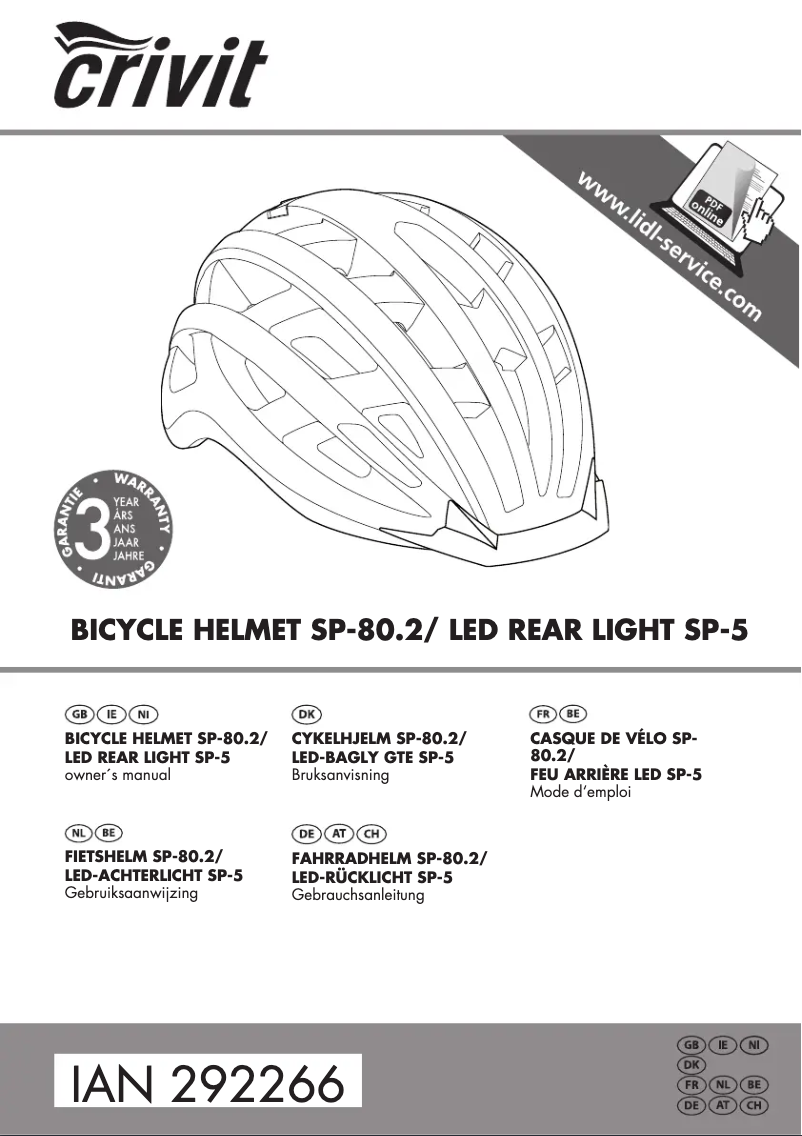 Page n°1 - Manuel utilisateur Crivit IAN 292266