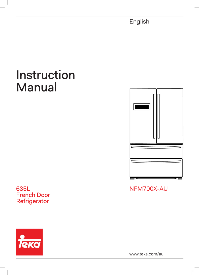 Page n°1 - Manuel utilisateur Teka NFM700X