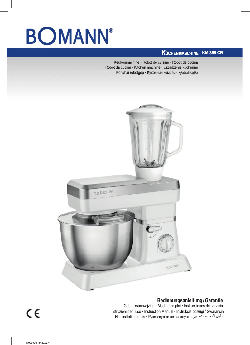 Page 1 de la notice Manuel utilisateur Bomann KM 399 CB