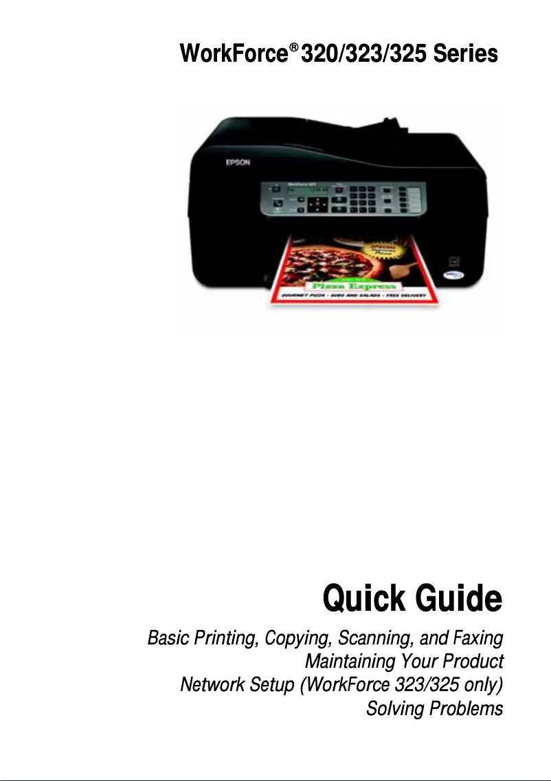 Imagen de la primera página del manual del dispositivo WorkForce 323