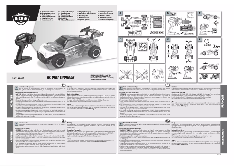 Page n°1 - Manuel utilisateur Dickie RC Dirt Thunder