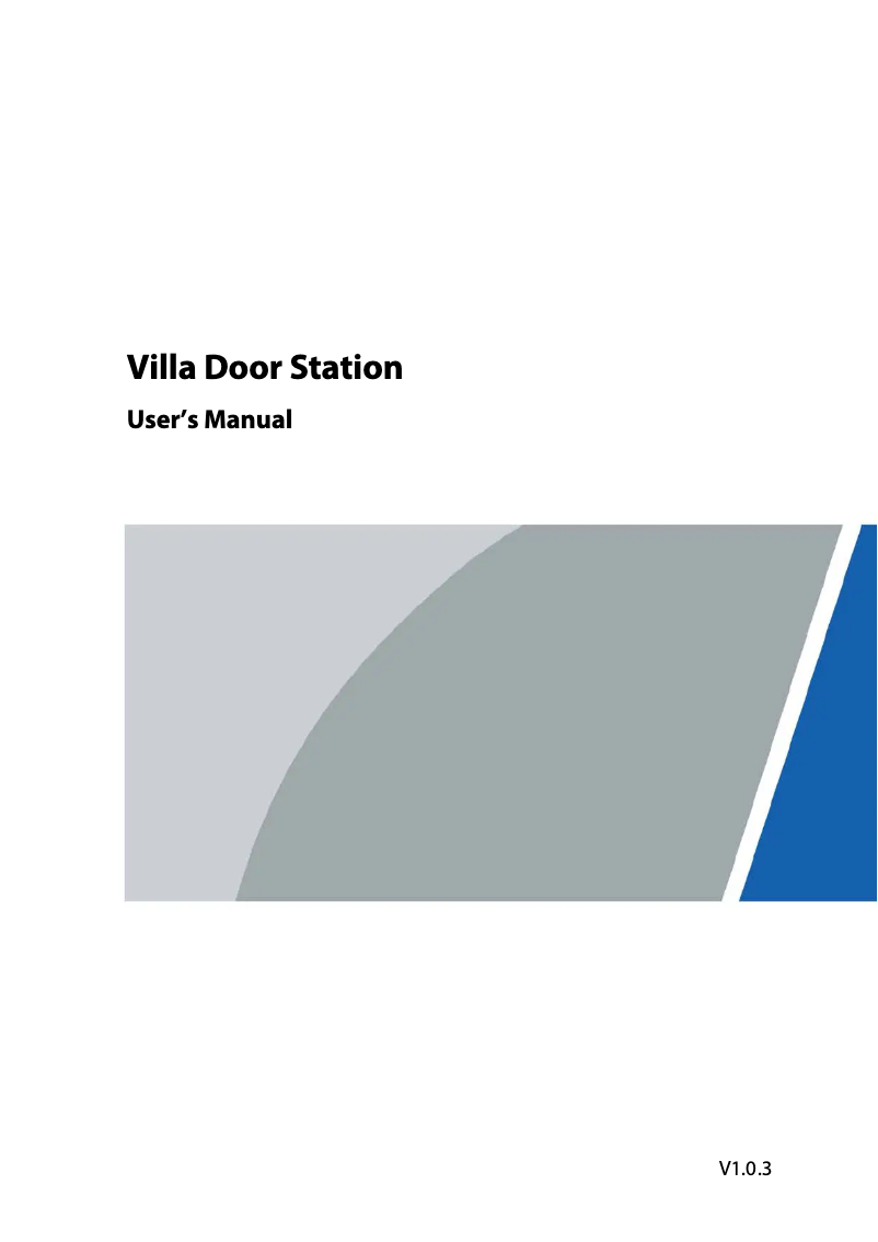 Image de la première page du manuel de l'appareil VTO2311R-WP