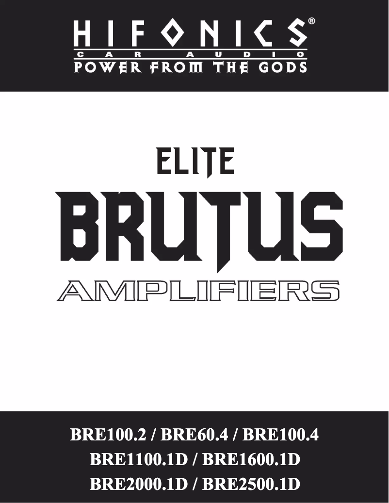 Page n°1 - Manuel utilisateur Hifonics Brutus Elite BRE