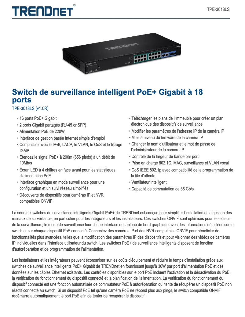 Image de la première page du manuel de l'appareil TPE-3018LS