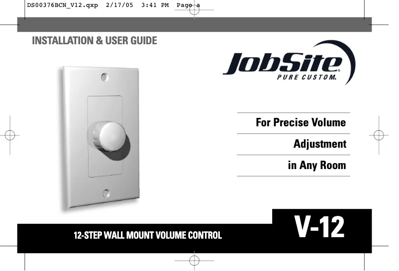 Page n°1 - Manuel utilisateur JobSite V-12