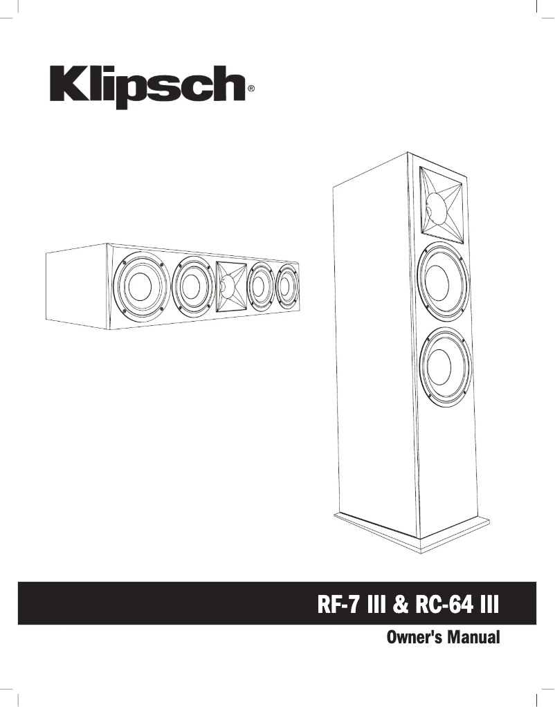 Page 1 de la notice Mode d'emploi Klipsch RC-64 III