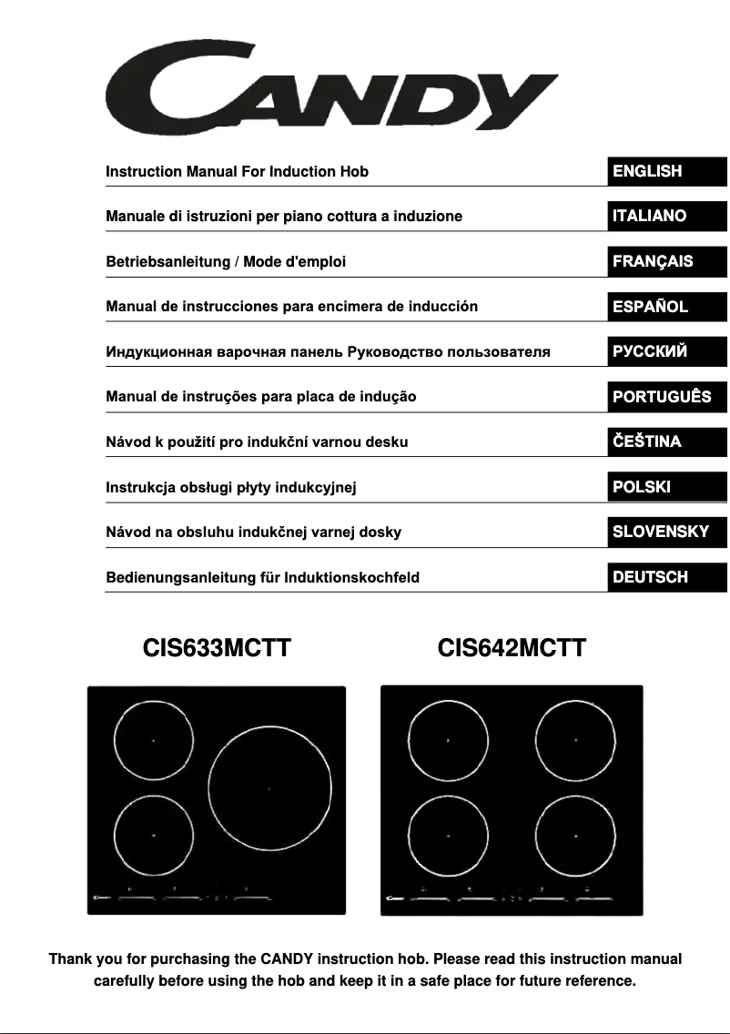 Image de la première page du manuel de l'appareil CIS633MCTT