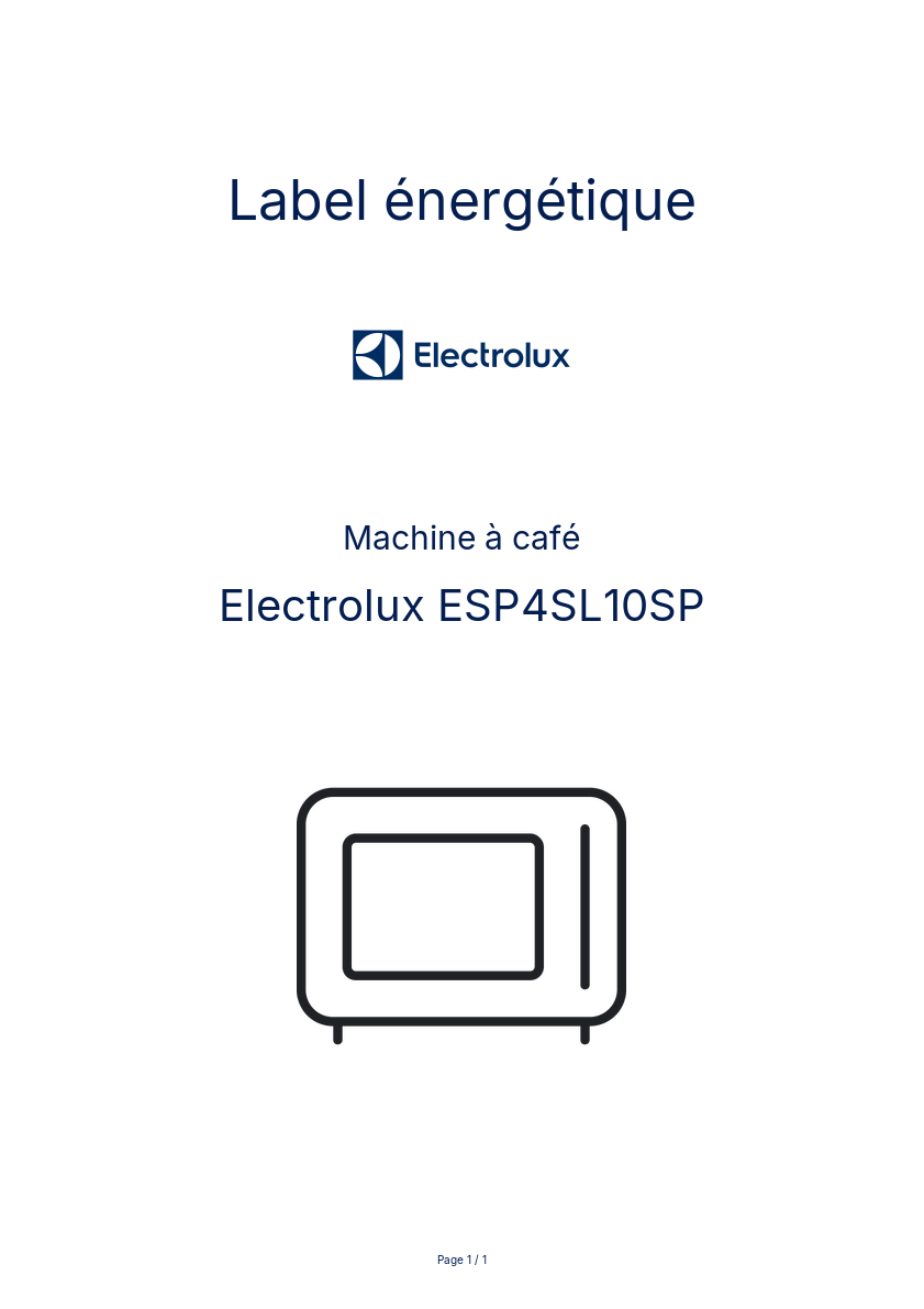 Image de la première page du manuel de l'appareil ESP4SL10SP