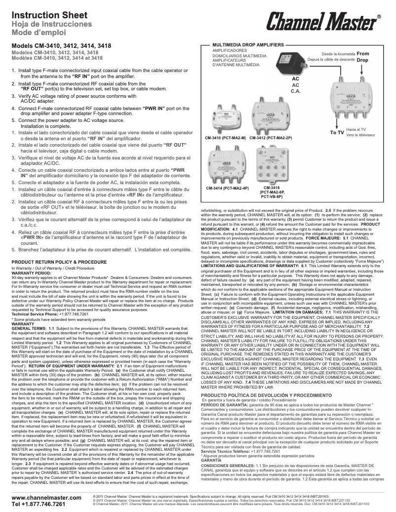 Image de la première page du manuel de l'appareil CM3410