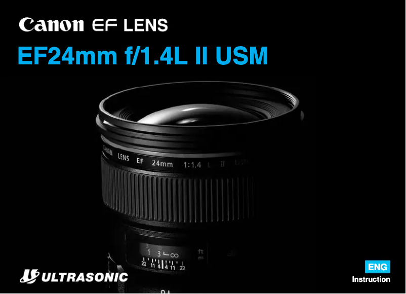Imagen de la primera página del manual del dispositivo EF 24mm f/1.4L II USM